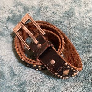 Leather studded belt